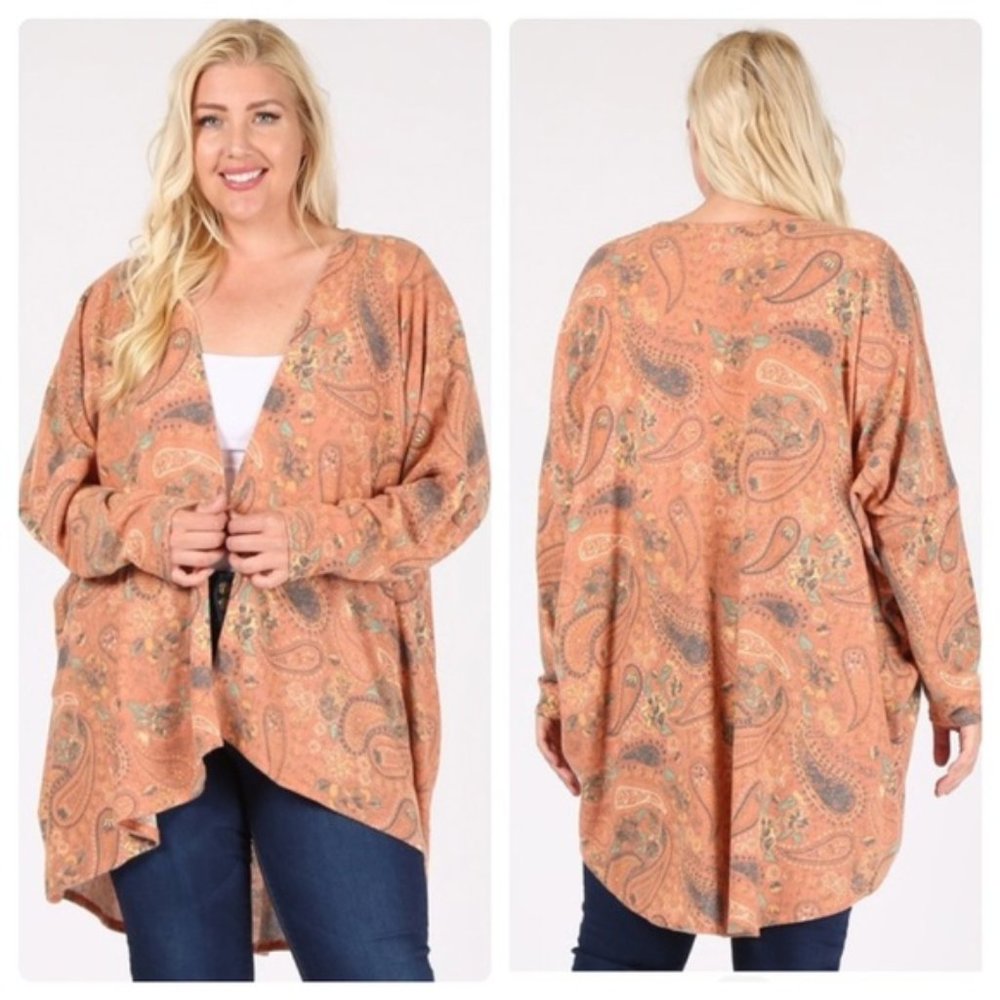 Plus size Paisley Cardigan